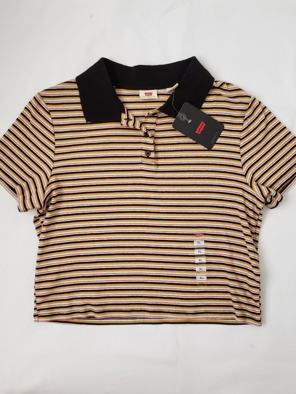 NWT Levi's size XL crop striped polo shirt casual summer